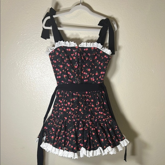 Red Rose Black Dress with White Lace from NEW ARRIVALS - Picture 1 of 12